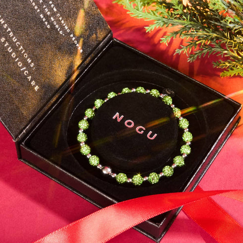 Bracelet Kikiballa en cristal vert palmier